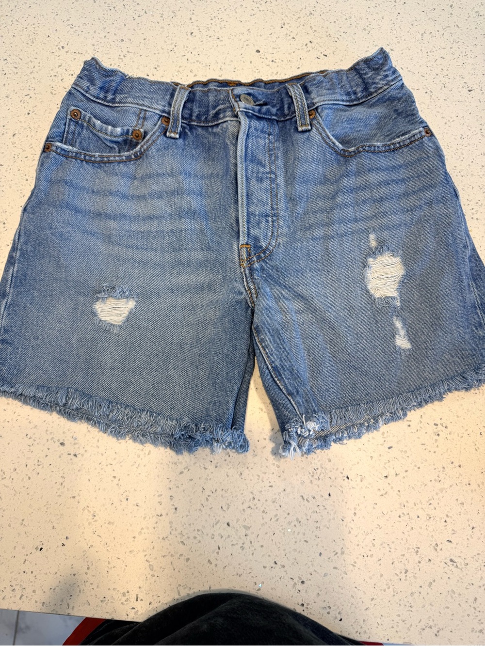 Levi's Light Blue Distressed Cutoff Denim Shorts